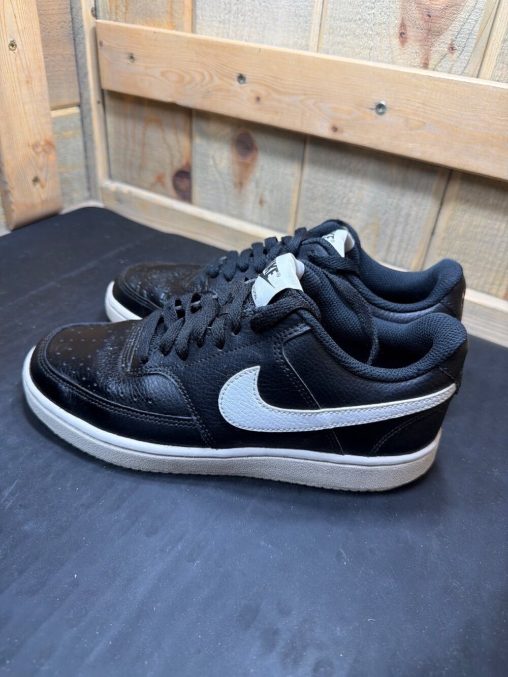 Nike Court Vision Low Black White Sneakers Womens 6.5 CD5434-001 - Picture 4 of 8